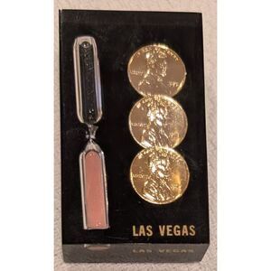 Las Vegas Souvenir Display – Lincoln Cent w/ Mini Hourglass – Vintage